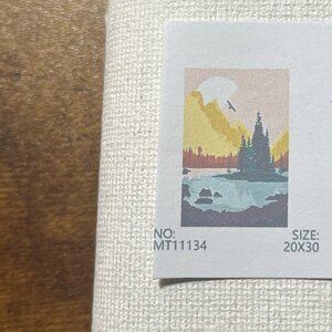 Paint by Numbers Kit – Evergreen Island and Single Bird (Single Canvas)